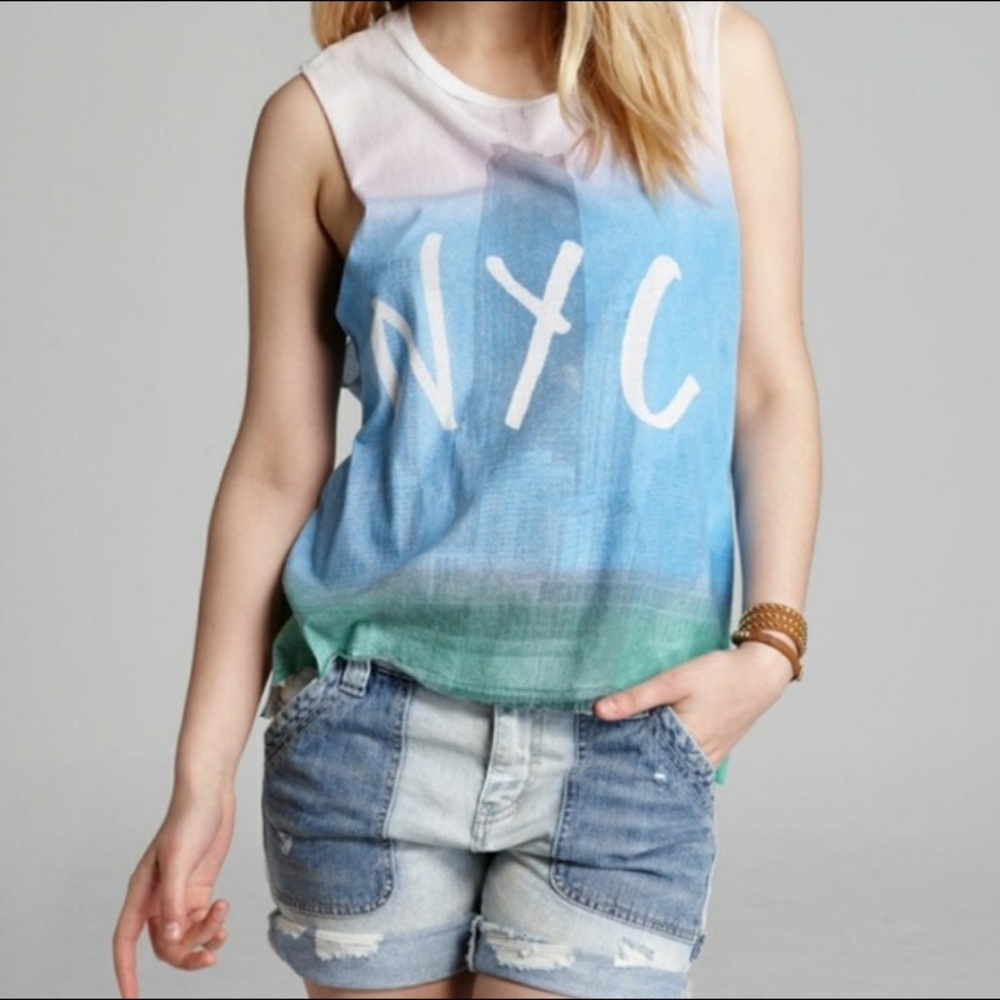 Chaser NYC Skyline Muscle Tee Tank Top